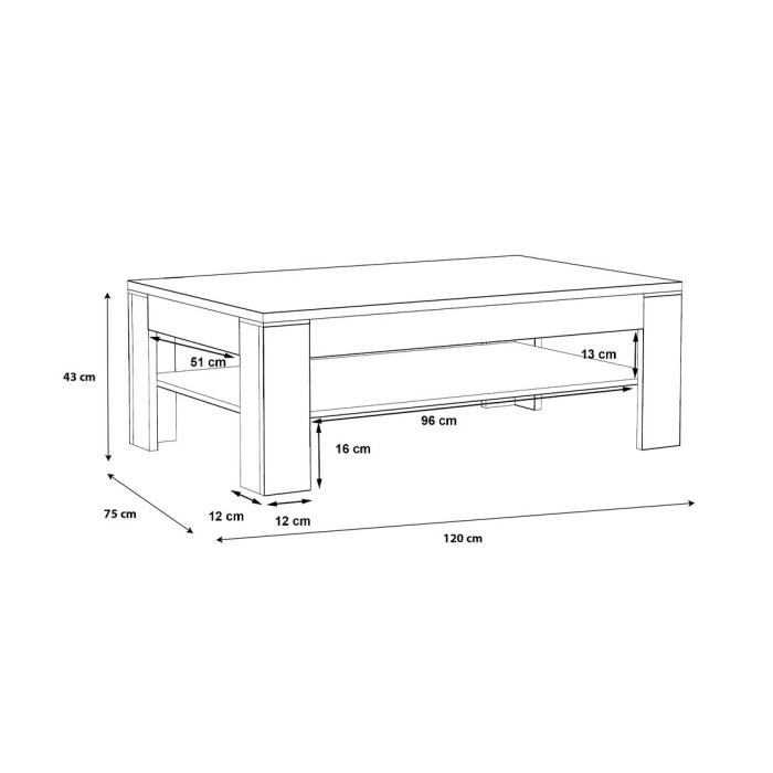 Mesa de centro con revistero KEVIN