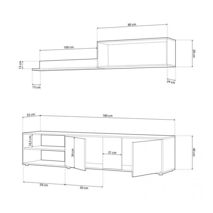 Mueble salón reversible 180 cm EDITH