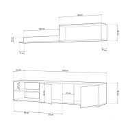 Mueble salón reversible 180 cm EDITH
