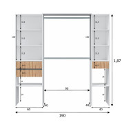 Armario vestidor abierto de 190 cm EDITH