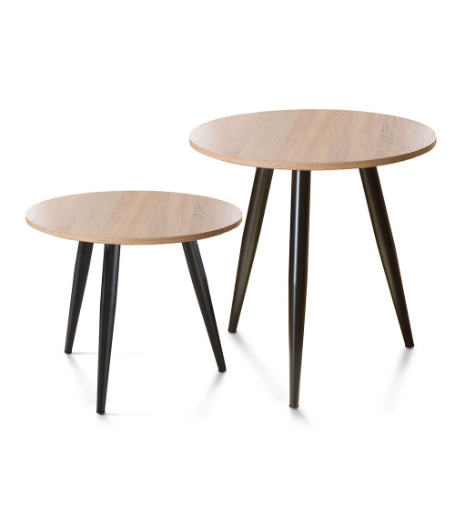 Set 2 mesitas auxiliares redondas DANDI