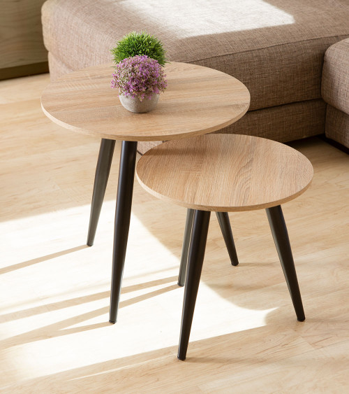 Set 2 mesitas auxiliares redondas DANDI