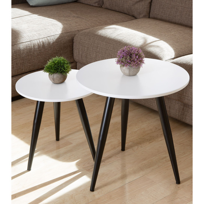 Set 2 mesitas auxiliares redondas DANDI