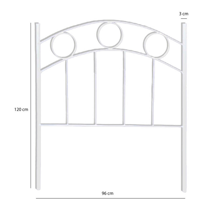 Cabecero cama juvenil en hierro fundido YORKER