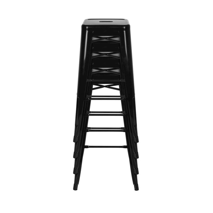 Taburetes metálicos industrial pack de 4 unidades