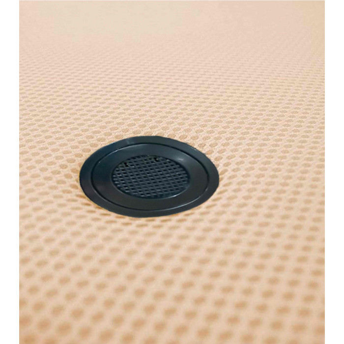 Base tapizada MALLA 3D traspirable y ultrarresistente en tejido beige para cama individual o de matrimonio.