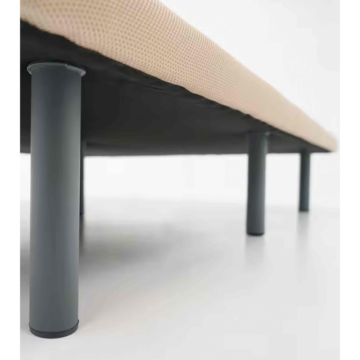 Base tapizada MALLA 3D traspirable y ultrarresistente en tejido beige para cama individual o de matrimonio.