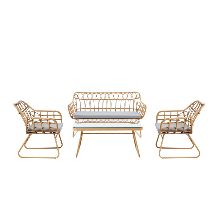 Conjunto de Jardín Bulan 4 Piezas de ratan