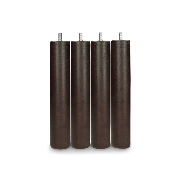Pack 4 patas de somier forma cilíndrica en madera