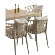 Pack de 4 Sillones Breza color arena