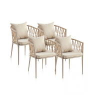 Pack de 4 Sillones Breza color arena