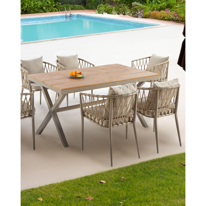 Pack de 4 Sillones Breza color arena