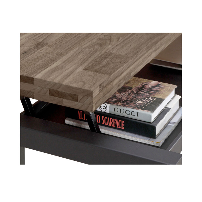 Mesa de centro elevable DAREK, madera industrial