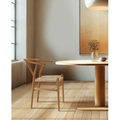 Pack de 2 Sillas Otti de Madera Natural con Asiento Trenzado - Estilo Nórdico