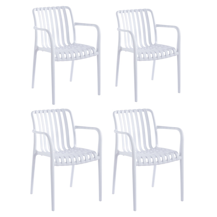 Silla Serena pack de 4 sillas con brazos de polipropileno
