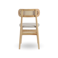 Pack de 2 Sillas de comedor Honey de Tela Beige y Madera Natural