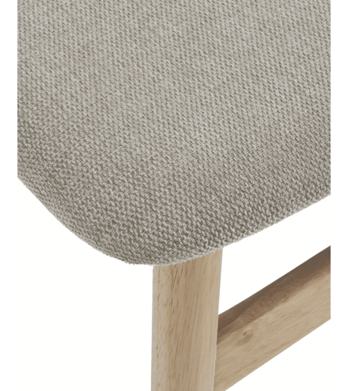Pack de 2 Sillas de comedor Honey de Tela Beige y Madera Natural