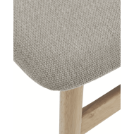 Pack de 2 Sillas de comedor Honey de Tela Beige y Madera Natural
