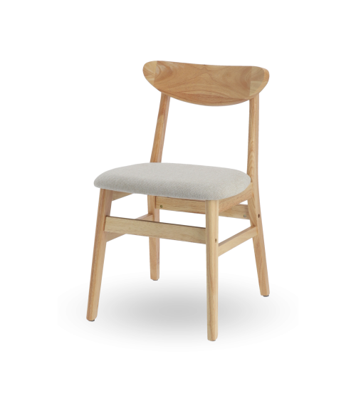 Elegante Pack de 2 Sillas de Comedor Dover - De tela y Madera Natural