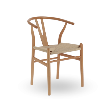 Pack de 2 Sillas Otti de Madera Natural con Asiento Trenzado - Estilo Nórdico