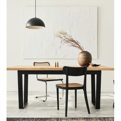 Mesa de comedor patas en U en Roble Macizo