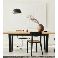 Mesa de comedor patas en U en Roble Macizo