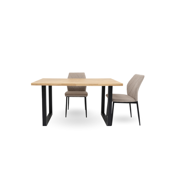 Mesa de comedor patas en U en Roble Macizo