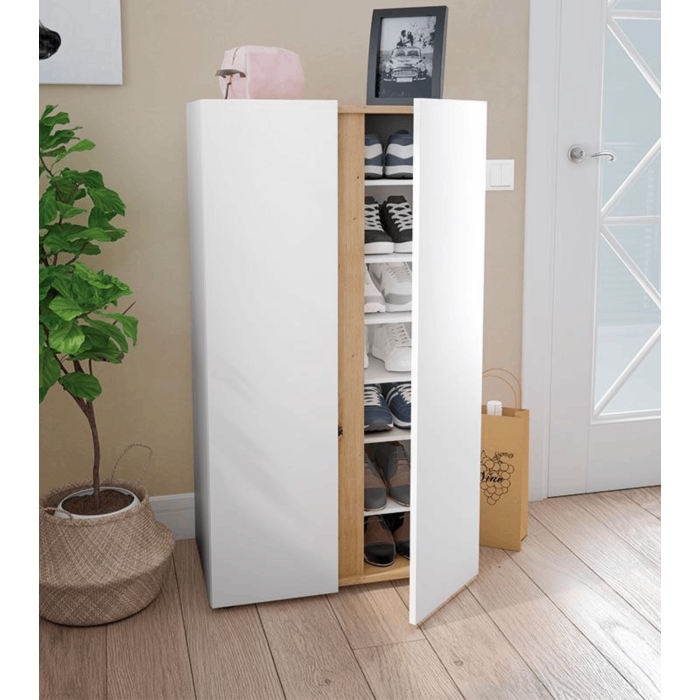 Zapatero Ébano 2 puertas 6 baldas - Organización y estilo para tu hogar