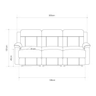 Sofá relax 3 plazas REIMON, sofá reclinable