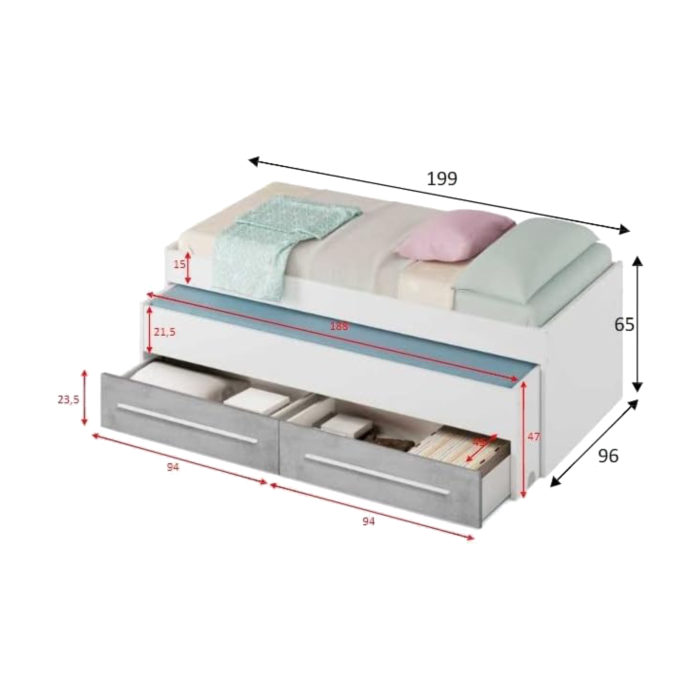 Cama Nido India - Funcionalidad y estilo para habitaciones juveniles