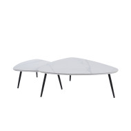 Mesa de centro Island – Juego de 2 mesas nido con acabado cerámico