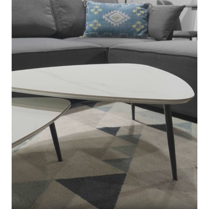 Mesa de centro Island – Juego de 2 mesas nido con acabado cerámico