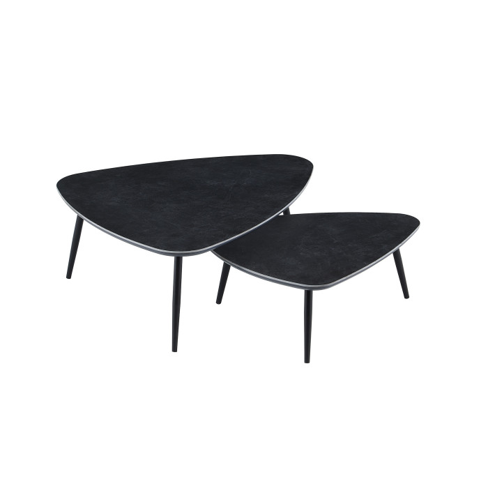 Mesa de centro Island – Juego de 2 mesas nido con acabado cerámico