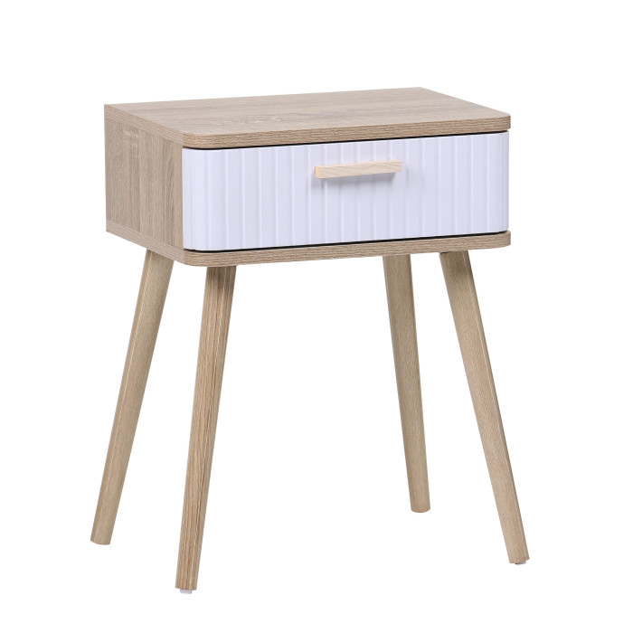 Mesita de noche Talía – Diseño nórdico con cajón decorativo