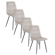 Pack de 4 sillas de comedor de terciopelo ASTRID