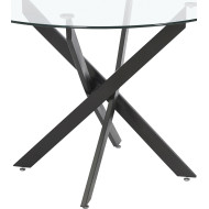 Mesa comedor redonda de cristal DAN patas cruzadas