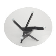 Mesa comedor redonda de cristal DAN patas cruzadas