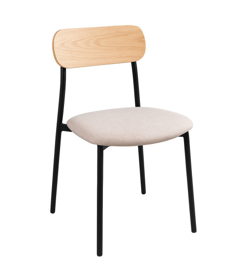 Pack Nairobi – Mesa y 4 sillas estilo industrial en roble y negro