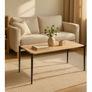 Mesa de centro Nantolin – Estilo industrial en negro y roble