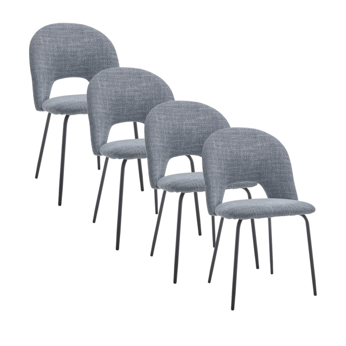 Sillas de comedor CECILE – Pack 4 uds. | Diseño elegante y tapizado cómodo