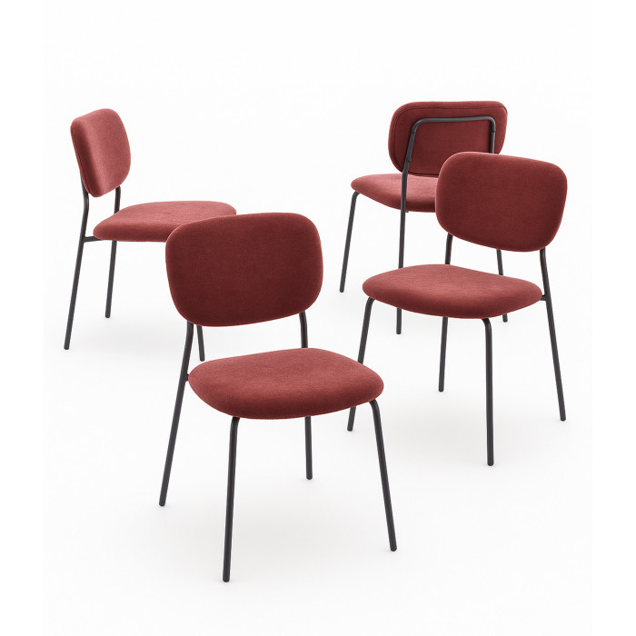 Pack 4 sillas Tull – Apilables, tapizadas y modernas