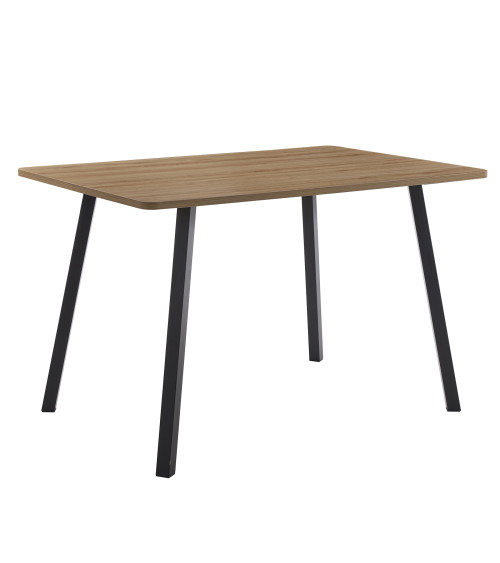 Mesa comedor Emma – Roble y metal negro | Moderna y funcional