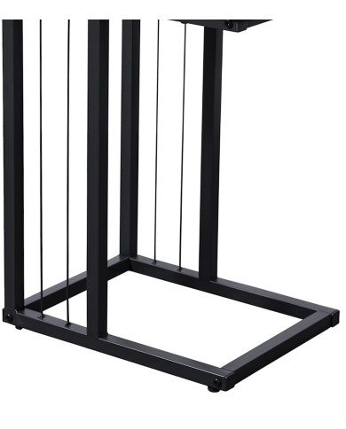 Mesa Auxiliar Aruba – Roble y metal negro, diseño compacto