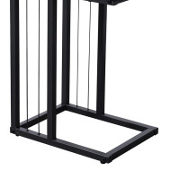 Mesa Auxiliar Aruba – Roble y metal negro, diseño compacto