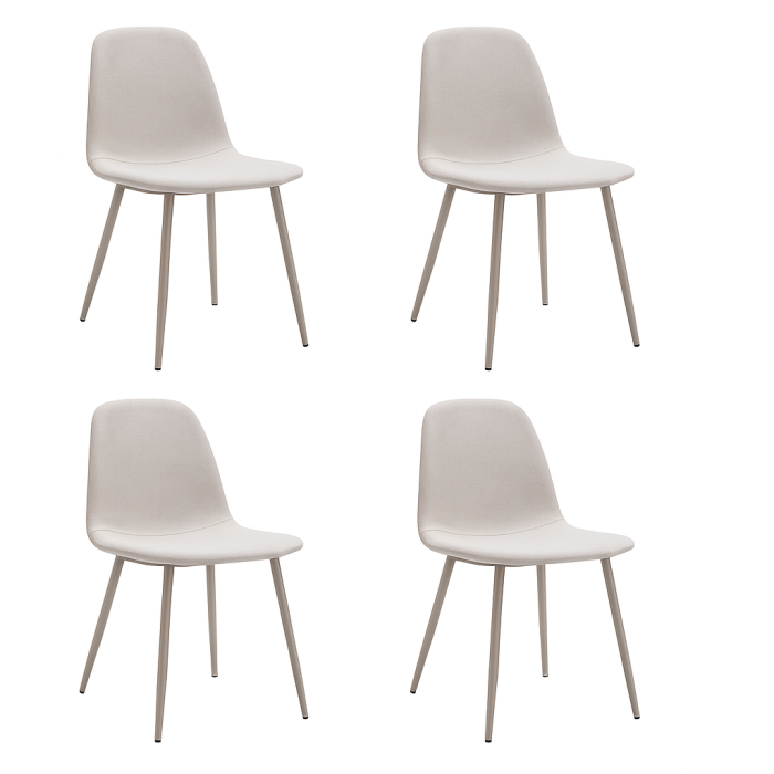 Pack 4 Sillas Bolo – Tapizadas antimanchas y patas crema