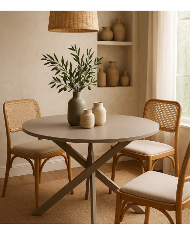 Mesa redonda BLAKE – Estilo industrial para comedor o cocina