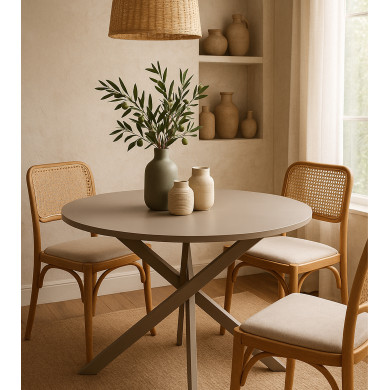 Mesa redonda BLAKE – Estilo industrial para comedor o cocina