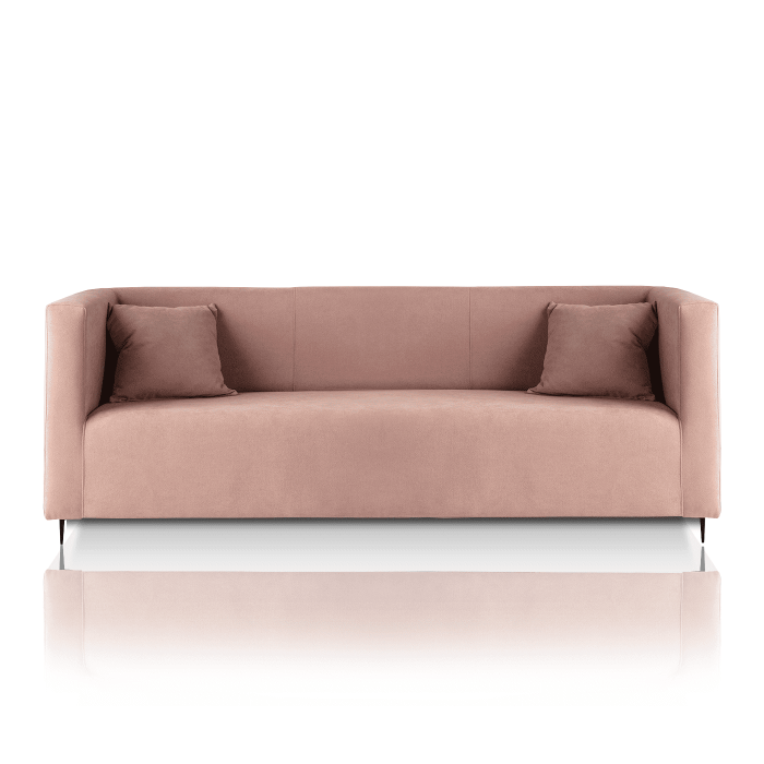 Sofá 3 plazas terciopelo rosa Happiness Pink | Cambia Tus Muebles