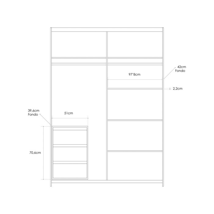 interior armario estantes