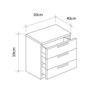 Mesita de noche CUBE 3 – Mesilla de 3 cajones moderna